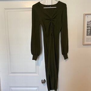 Olive Green Long Sleeve Dress